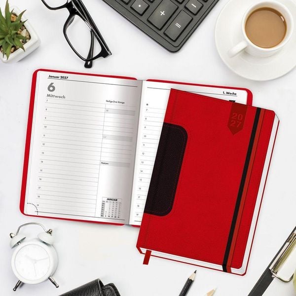 Produktbild: TR&Ouml;TSCH - Buchkalender A5 Rot 2027