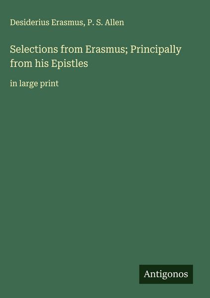 Produktbild: Selections from Erasmus; Principally from his Epistles