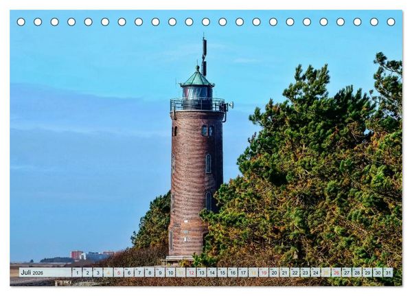 Produktbild: Leuchtt&uuml;rme - maritime Wegweiser in Deutschland (Tischkalender 2026 DIN A5 quer), CALVENDO Monatskalender