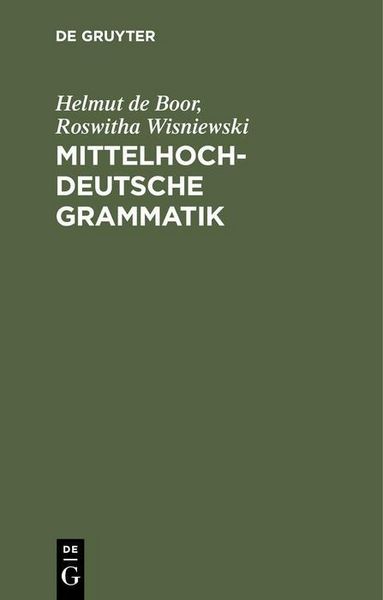 Produktbild: Mittelhochdeutsche Grammatik