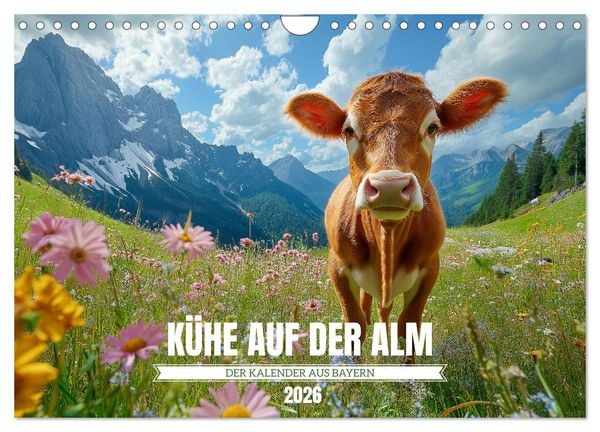 Produktbild: K&Uuml;HE AUF DER ALM &ndash; Der Kalender aus Bayern (Wandkalender 2026 DIN A4 quer), CALVENDO Monatskalender
