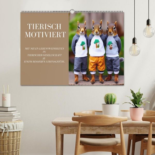 Produktbild: Tierisch motiviert (Wandkalender 2027 DIN A2 quer), CALVENDO Monatskalender