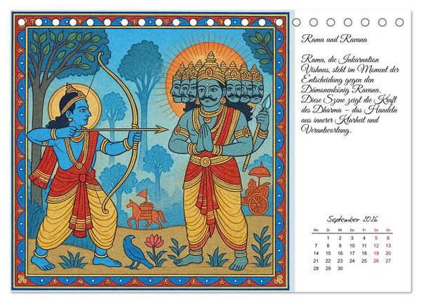 Produktbild: G&ouml;tterwelten des Hinduismus (Tischkalender 2026 DIN A5 quer), CALVENDO Monatskalender
