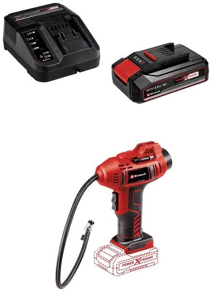 Einhell 4326556 Akku-Kompressor CE-CC 18 Li (2,5 Ah) Power X-Change 11 bar Inkl. 1 Akku, Digitales Display, Automatische