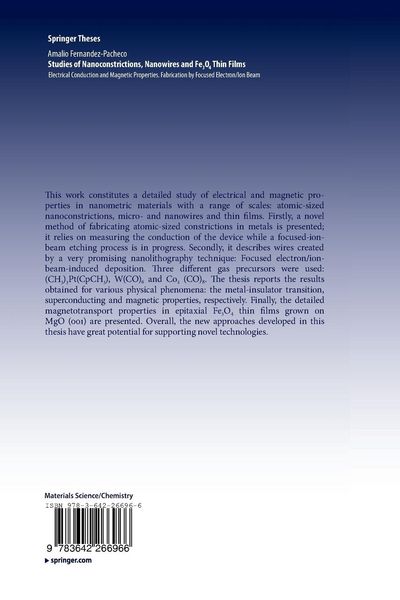 Produktbild: Studies of Nanoconstrictions, Nanowires and Fe3O4 Thin Films