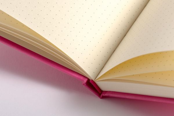 Produktbild: Anaconda Notizbuch/Notebook/Blank Book, punktiert, textiles Gummiband, pink, Hardcover (A5), 120g/m&sup2; Papier
