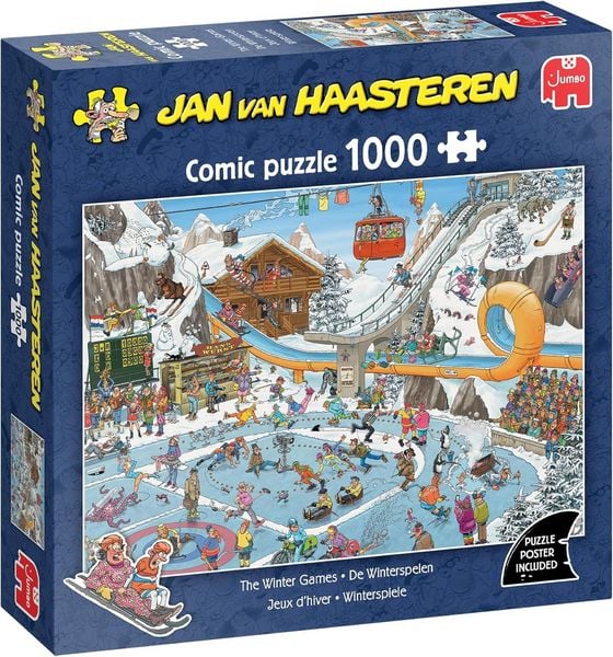 Jumbo 1110100601 - Jan van Haasteren, Winterspiele, Comic-Puzzle, 1000 Teile