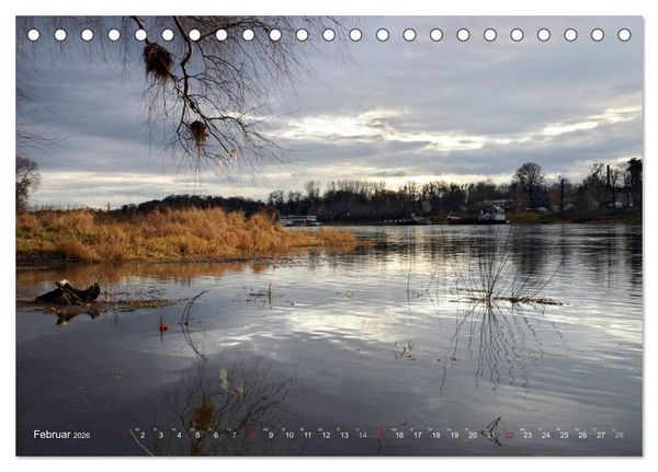 Produktbild: Die Elbe in Dresden-Laubegast (Tischkalender 2026 DIN A5 quer), CALVENDO Monatskalender