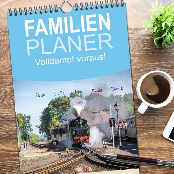 Produktbild: Familienplaner 2026 - Volldampf voraus! mit 5 Spalten (Wandkalender, 21 x 45 cm) CALVENDO