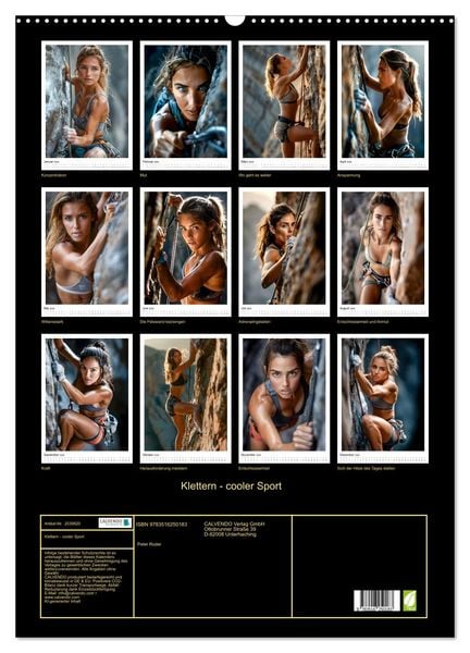 Produktbild: Klettern - cooler Sport (Wandkalender 2026 DIN A2 hoch), CALVENDO Monatskalender