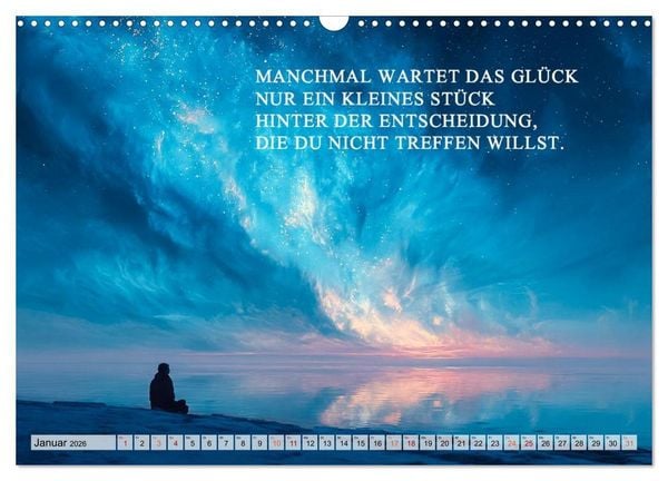 Produktbild: Weisheit und Motivation - Inspiration voller Sinn und St&auml;rke (Wandkalender 2026 DIN A3 quer), CALVENDO Monatskalender