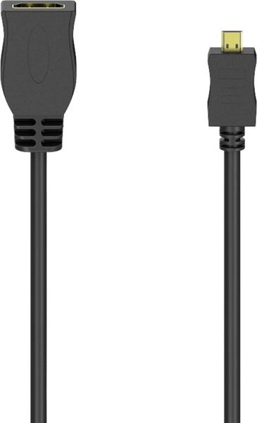 Hama 00205168 HDMI Adapterkabel [1x HDMI-Buchse - 1x HDMI-Stecker D Micro] Schwarz 10cm