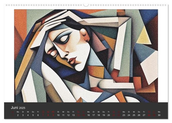 Kubistische Frauen Bilder (Wandkalender 2025 DIN A2 quer), CALVENDO Monatskalender