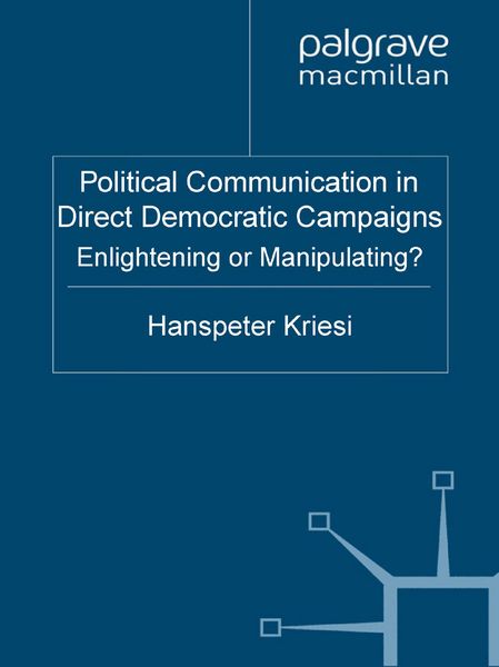 Produktbild: Political Communication in Direct Democratic Campaigns