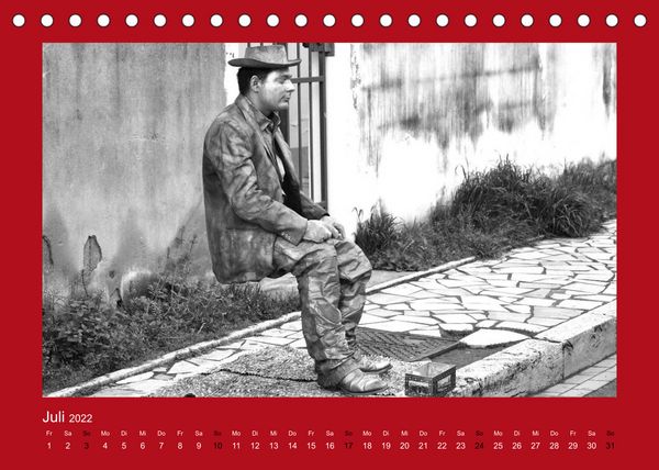 Produktbild: Stra&szlig;enk&uuml;nstler. Impressionen in schwarz-wei&szlig; (Tischkalender 2022 DIN A5 quer)