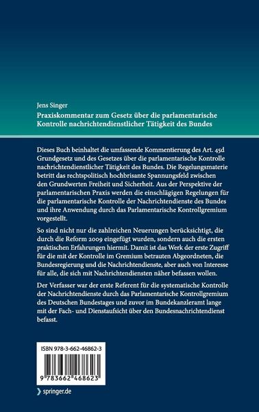Produktbild: Praxiskommentar zum Gesetz &uuml;ber die parlamentarische Kontrolle nachrichtendienstlicher T&auml;tigkeit des Bundes