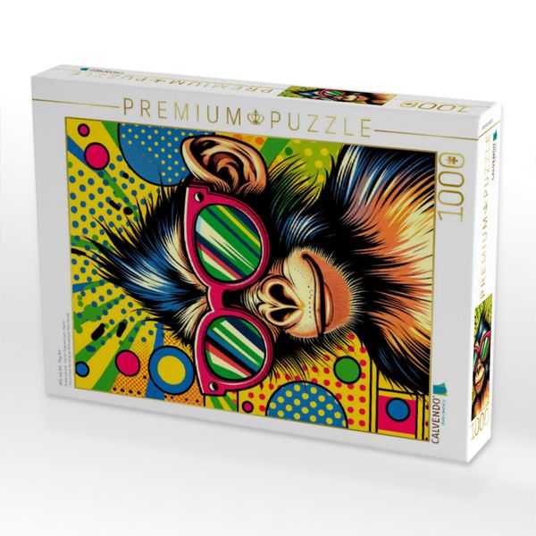 Produktbild: CALVENDO Puzzle Affe mit Stil - Pop Art | 1000 Teile Lege-Gr&ouml;&szlig;e 64x48cm Foto-Puzzle f&uuml;r gl&uuml;ckliche Stunden