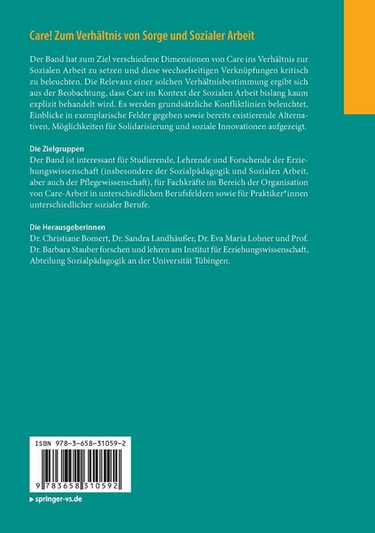 Produktbild: Care! Zum Verh&auml;ltnis von Sorge und Sozialer Arbeit