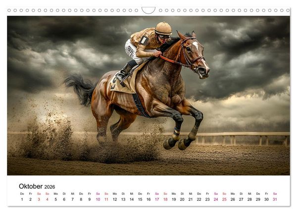 Produktbild: Pferderennen (Wandkalender 2026 DIN A3 quer), CALVENDO Monatskalender