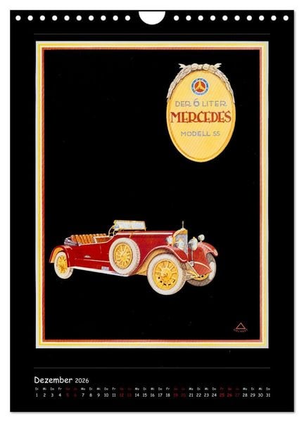Produktbild: Historische Automobilplakate (Wandkalender 2026 DIN A4 hoch), CALVENDO Monatskalender