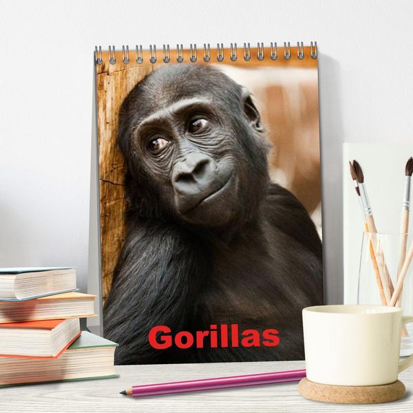 Produktbild: Gorillas (Tischkalender 2026 DIN A5 hoch), CALVENDO Monatskalender