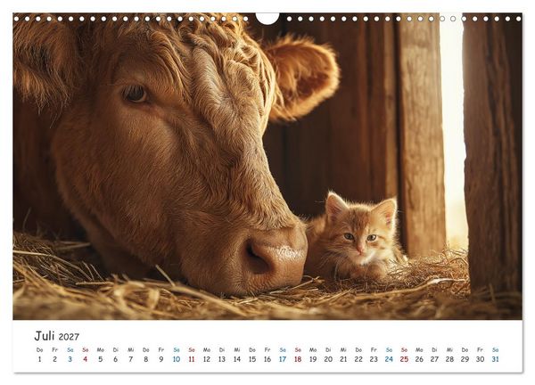 Produktbild: Wenn Tiere Freunde werden (Wandkalender 2027 DIN A3 quer), CALVENDO Monatskalender