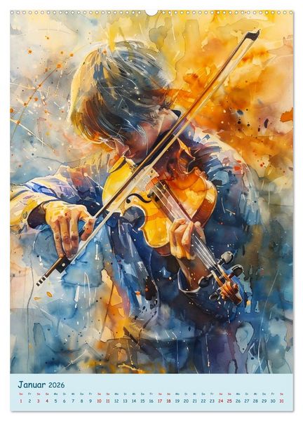 Produktbild: Die Farben der Musik (hochwertiger Premium Wandkalender 2026 DIN A2 hoch), Kunstdruck in Hochglanz