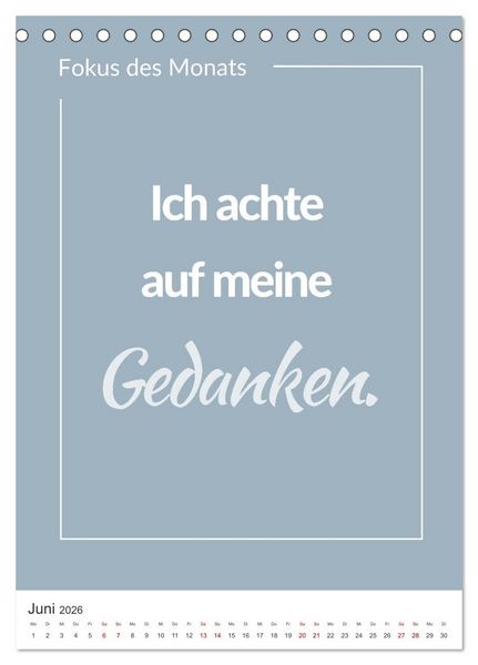 Produktbild: Achtsamkeitskalender: Mehr Achtsamkeit im Alltag mit dem Fokus des Monats (Tischkalender 2026 DIN A5 hoch), CALVENDO Monatskalender