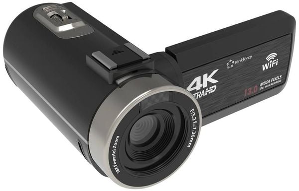 Produktbild: Renkforce RF-5798910 4K Camcorder 7.6cm 3 Zoll 13 Megapixel Schwarz