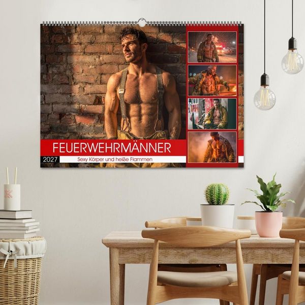 Produktbild: Feuerwehrm&auml;nner - Sexy K&ouml;rper und hei&szlig;e Flammen (Wandkalender 2027 DIN A2 quer), CALVENDO Monatskalender