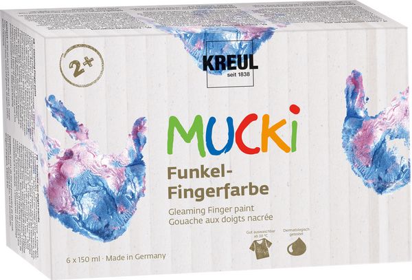 Produktbild: KREUL Fingerfarbe MUCKi Funkel 6er Set 150 ml