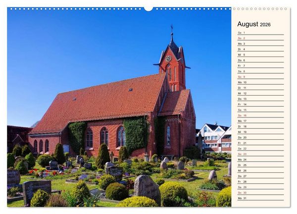 Produktbild: Kirchen in Ostfriesland (hochwertiger Premium Wandkalender 2026 DIN A2 quer), Kunstdruck in Hochglanz