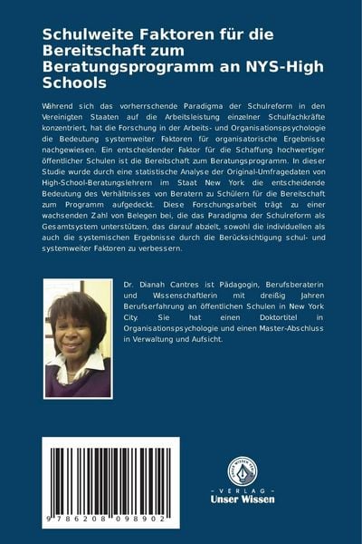 Produktbild: Schulweite Faktoren f&uuml;r die Bereitschaft zum Beratungsprogramm an NYS-High Schools