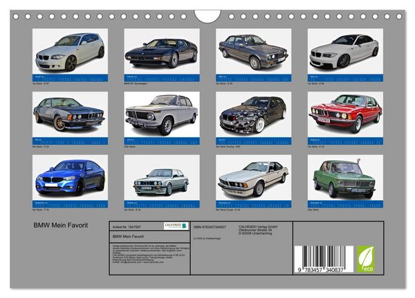 Produktbild: BMW Mein Favorit (Wandkalender 2026 DIN A4 quer), CALVENDO Monatskalender
