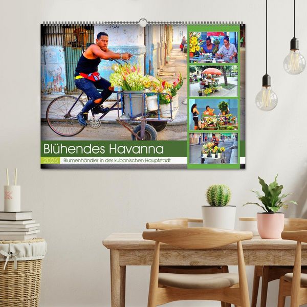 Produktbild: Bl&uuml;hendes Havanna - Blumenh&auml;ndler in der kubanischen Hauptstadt (Wandkalender 2026 DIN A2 quer), CALVENDO Monatskalender