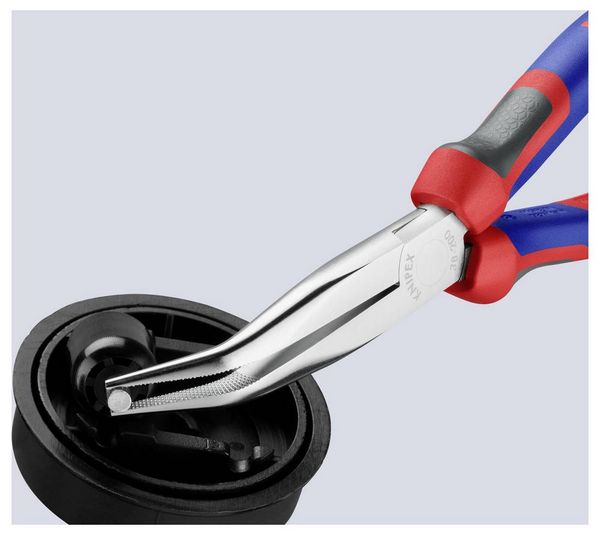 Produktbild: Knipex 38 25 200 Elektronik- u. Feinmechanik Flachrundzange 40&deg; gebogen Vanadium Elektrostahl 200 mm
