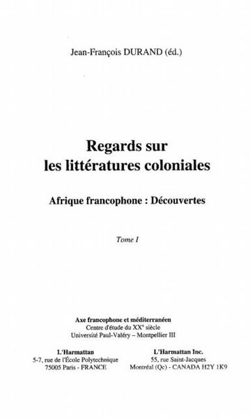 Produktbild: Regards Sur Les Litteratures Coloniales
