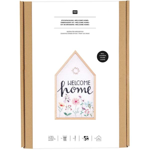 Produktbild: Stickpackung Gez&auml;hlter Kreuzstich, Welcome Home, gro&szlig;, inkl.