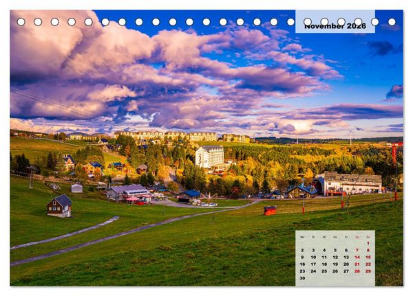 Produktbild: Oberwiesenthal und der Fichtelberg im Erzgebirge (Tischkalender 2026 DIN A5 quer), CALVENDO Monatskalender