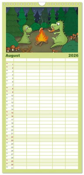 Produktbild: Familienplaner 2026 - Der kleine Drache mit 5 Spalten (Wandkalender, 21 x 45 cm) CALVENDO