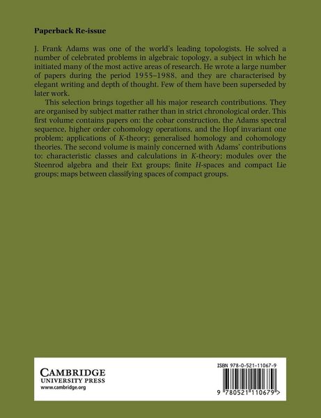 Produktbild: The Selected Works of J. Frank Adams, Volume I