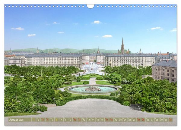 Produktbild: Wien um das Jahr 1900 - Fotos neu restauriert und koloriert (Wandkalender 2026 DIN A3 quer), CALVENDO Monatskalender