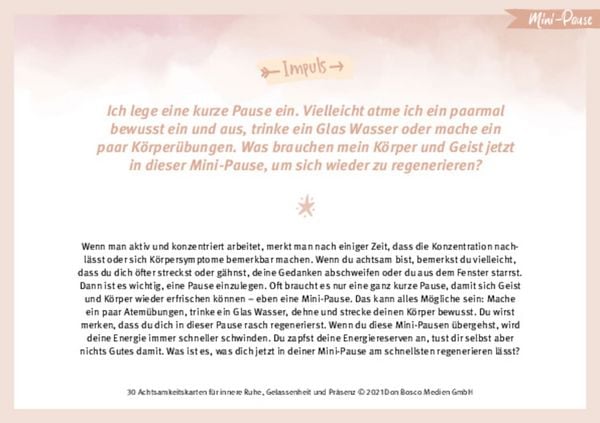 Produktbild: 30 Achtsamkeitskarten f&uuml;r innere Ruhe, Gelassenheit und Pr&auml;senz