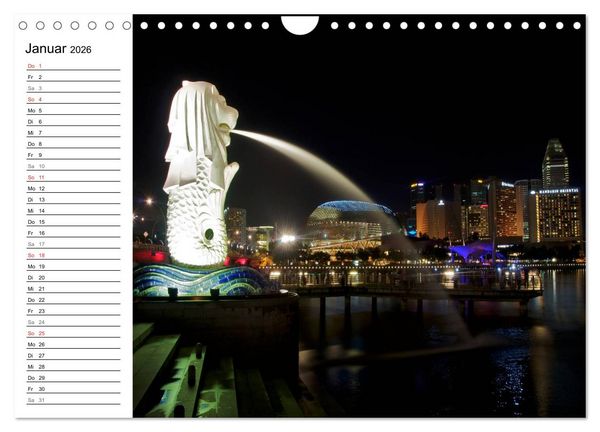 Produktbild: Singapur - Die Farben der Nacht (Wandkalender 2026 DIN A4 quer), CALVENDO Monatskalender