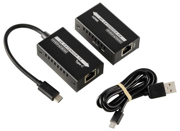 Produktbild: SpeaKa Professional SP-TPCE-500 USB-C&reg; (DP Alt Mode) HDMI Extender &uuml;ber Netzwerkkabel RJ45 60 m