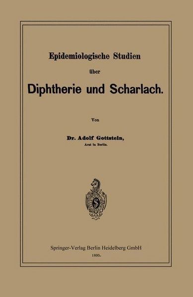 Produktbild: Epidemiologische Studien &uuml;ber Diphtherie und Scharlach