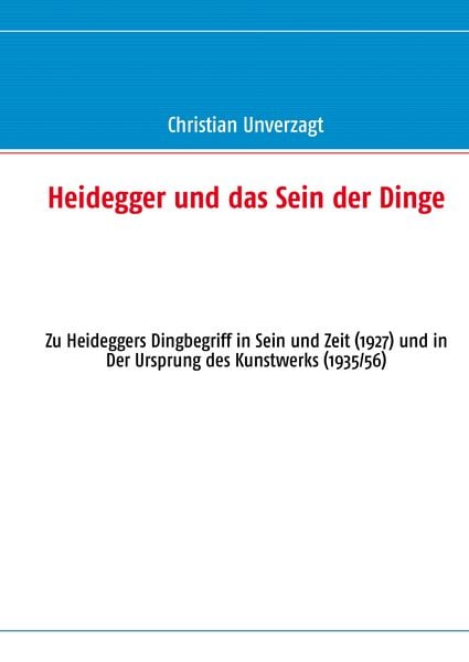 Produktbild: Heidegger und das Sein der Dinge