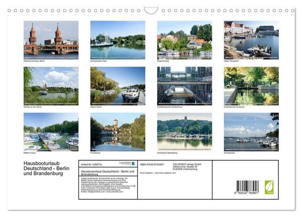 Produktbild: Hausbooturlaub Deutschland - Berlin und Brandenburg (Wandkalender 2027 DIN A3 quer), CALVENDO Monatskalender