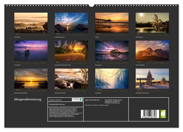 Produktbild: Morgend&auml;mmerung (hochwertiger Premium Wandkalender 2026 DIN A2 quer), Kunstdruck in Hochglanz