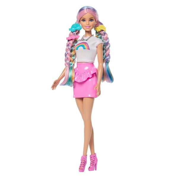 Produktbild: Barbie Haarspiel Puppe Regenbogen Glitzer
